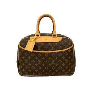 LOUIS VUITTON Brown Monogram Leather Deauville Boston Bag